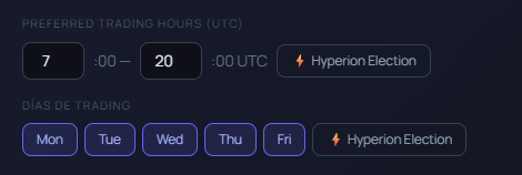 Schedule and trading days
