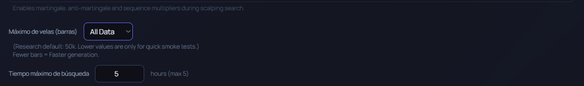 Search data and time settings